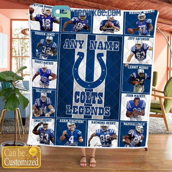 Indianapolis Colts NFL Legends In History Personalized Fleece Blanket Quilt