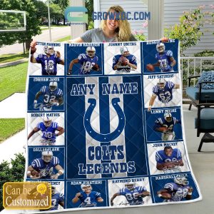 Indianapolis Colts NFL Legends In History Personalized Fleece Blanket Quilt