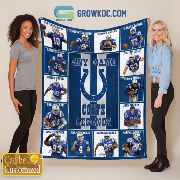 Indianapolis Colts NFL Legends In History Personalized Fleece Blanket Quilt