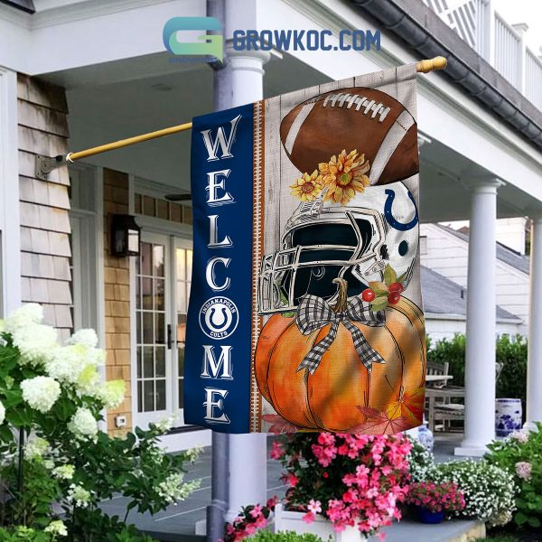 Indianapolis Colts NFL Welcome Fall Pumpkin Personalized House Garden Flag