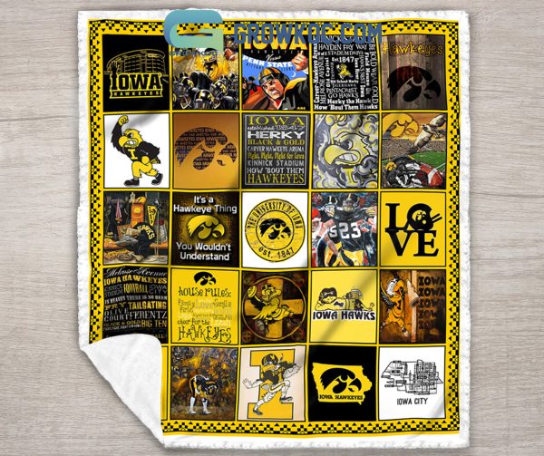 Iowa Hawkeyes NCAA Collection Design Fleece Blanket Quilt