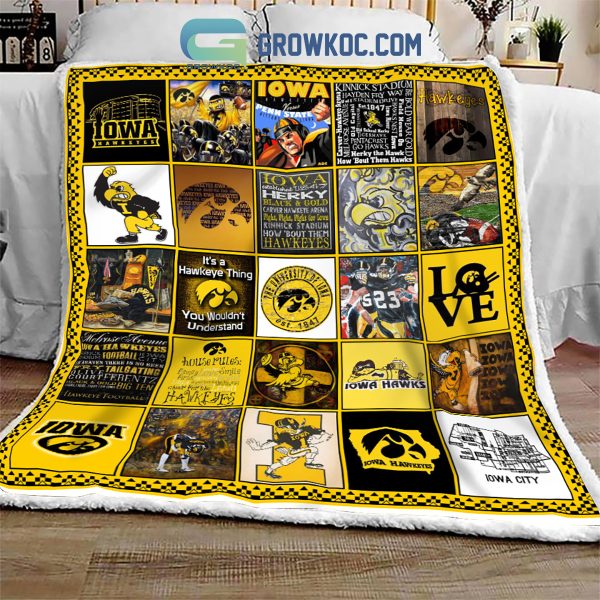 Iowa Hawkeyes NCAA Collection Design Fleece Blanket Quilt