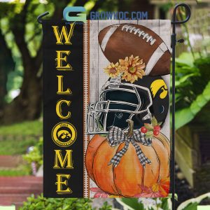 Iowa Hawkeyes NCAA Welcome Fall Pumpkin House Garden Flag