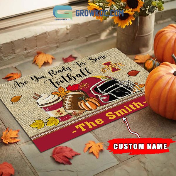 Iowa State Cyclones NCAA Fall Pumpkin Are You Ready For Some Football Personalized Doormat