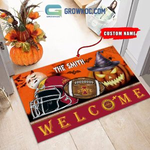 Iowa State Cyclones NCAA Football Welcome Halloween Personalized Doormat