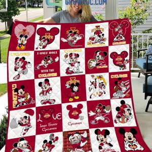 Iowa State Cyclones NCAA Mickey Disney Fleece Blanket Quilt