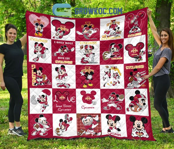 Iowa State Cyclones NCAA Mickey Disney Fleece Blanket Quilt