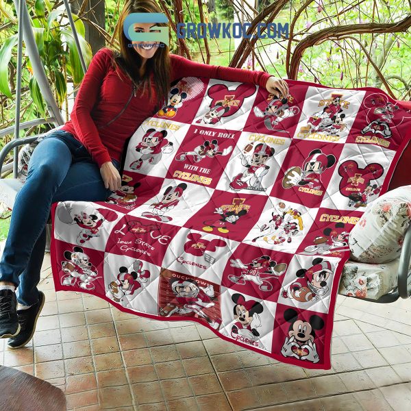 Iowa State Cyclones NCAA Mickey Disney Fleece Blanket Quilt