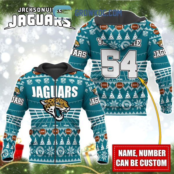 Jacksonville Jaguars NFL Christmas Personalized Hoodie Zipper Fleece Jacket