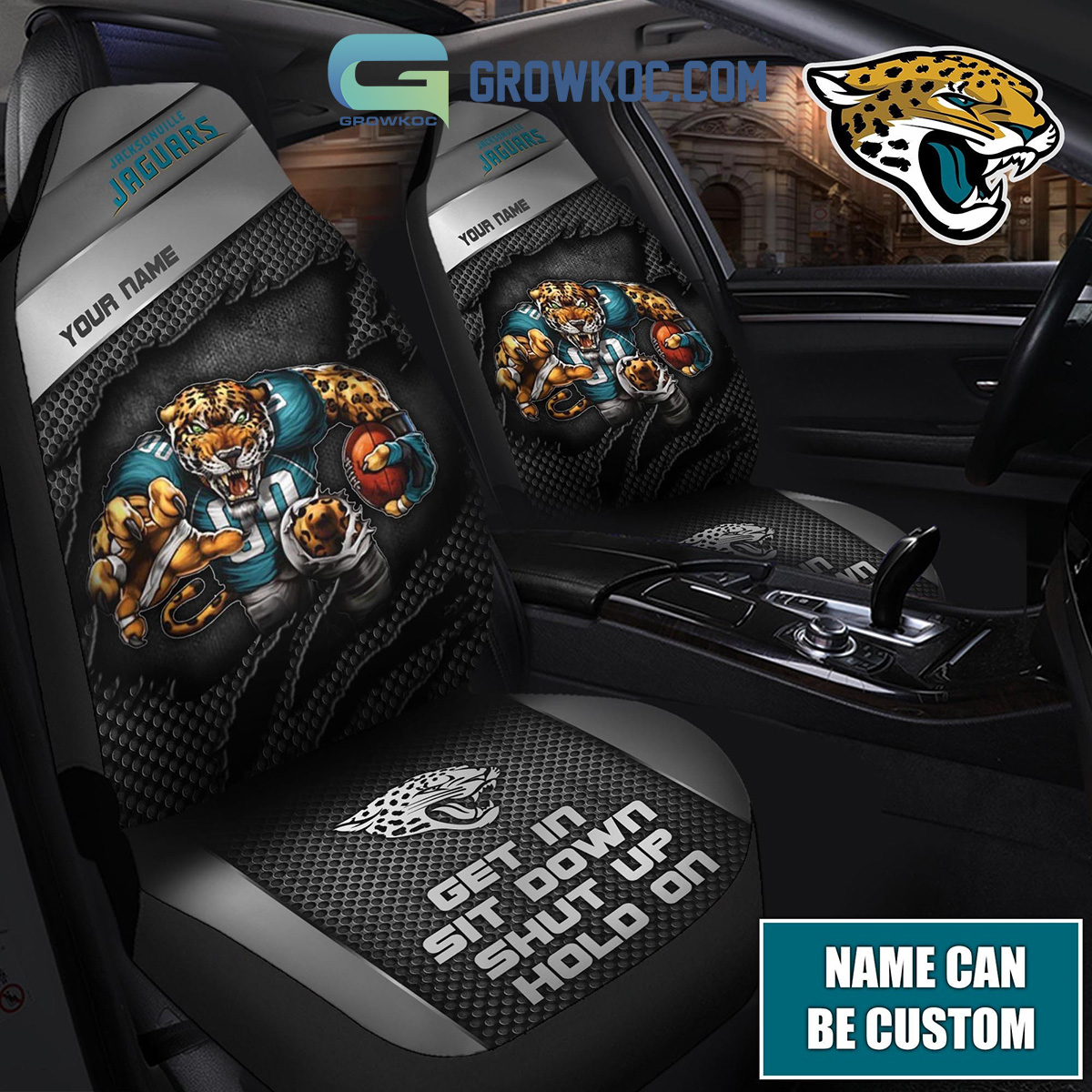 Jacksonville Jaguars NFL Mascot Get In Sit Down Shut Up Hold On  Personalized Car Seat Covers - Growkoc