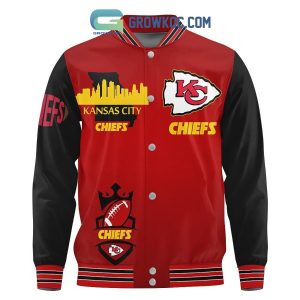Kansa City Chiefs Red Black Design Baseball Jacket