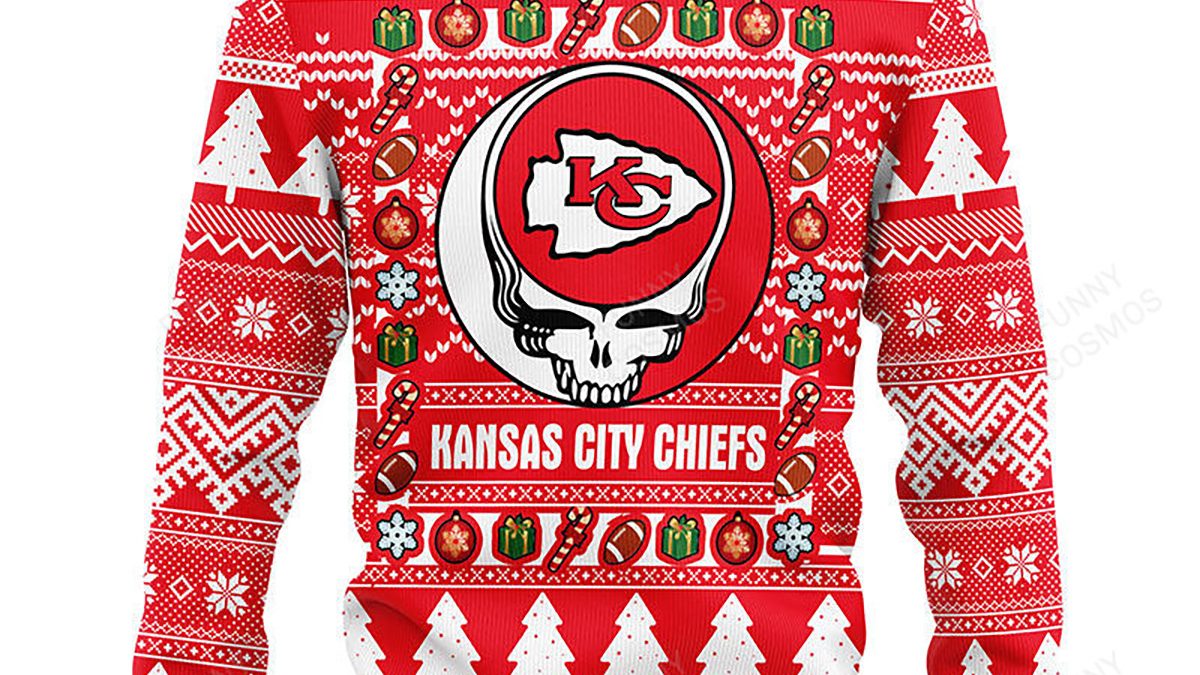 Kansas City Chiefs Grateful Dead Ugly Christmas Fleece Sweater - Growkoc