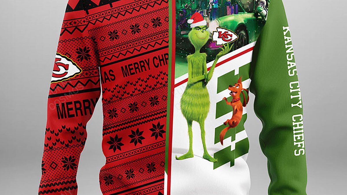 Kansas City Chiefs Grinch Stolen Black Christmas Sweater