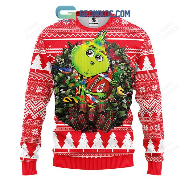 Kansas City Chiefs Grinch Hug Christmas Ugly Sweater