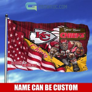 Kansas City Chiefs NFL Mascot Slogan American House Garden Flag