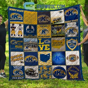 Kent State Golden Flashes NCAA Collection Design Fleece Blanket Quilt
