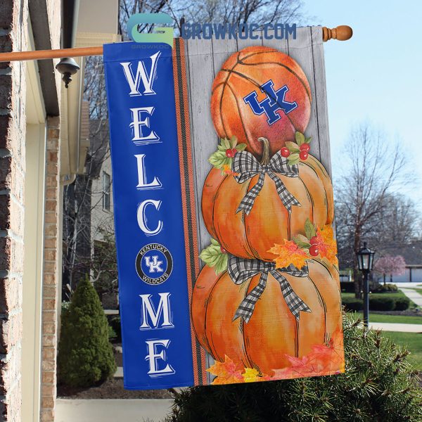Kentucky Wildcats NCAA Basketball Welcome Fall Pumpkin House Garden Flag
