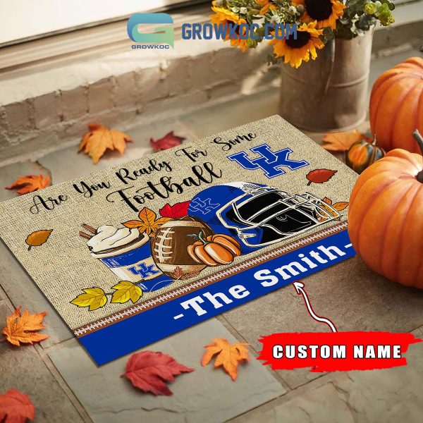 Kentucky Wildcats NCAA Fall Pumpkin Are You Ready For Some Football Personalized Doormat