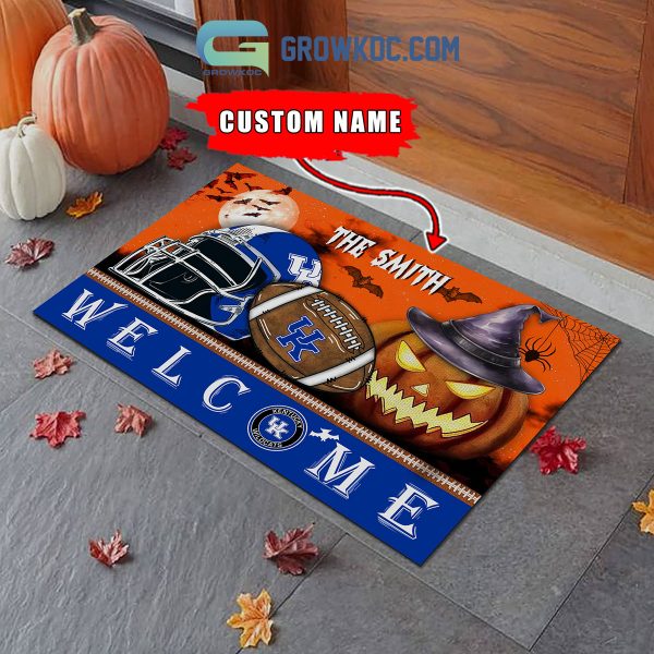 Kentucky Wildcats NCAA Football Welcome Halloween Personalized Doormat