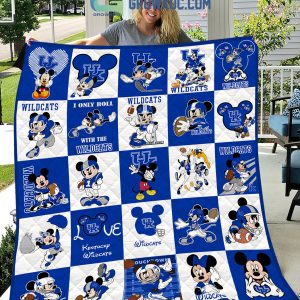 Kentucky Wildcats NCAA Mickey Disney Fleece Blanket Quilt