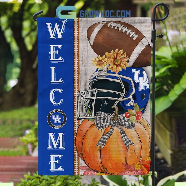 Kentucky Wildcats NCAA Welcome Fall Pumpkin House Garden Flag