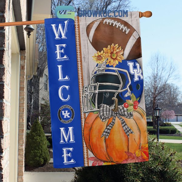Kentucky Wildcats NCAA Welcome Fall Pumpkin House Garden Flag
