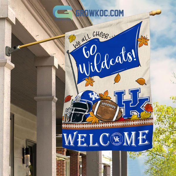 Kentucky Wildcats NCAA Welcome We All Cheer Go Wildcats House Garden Flag