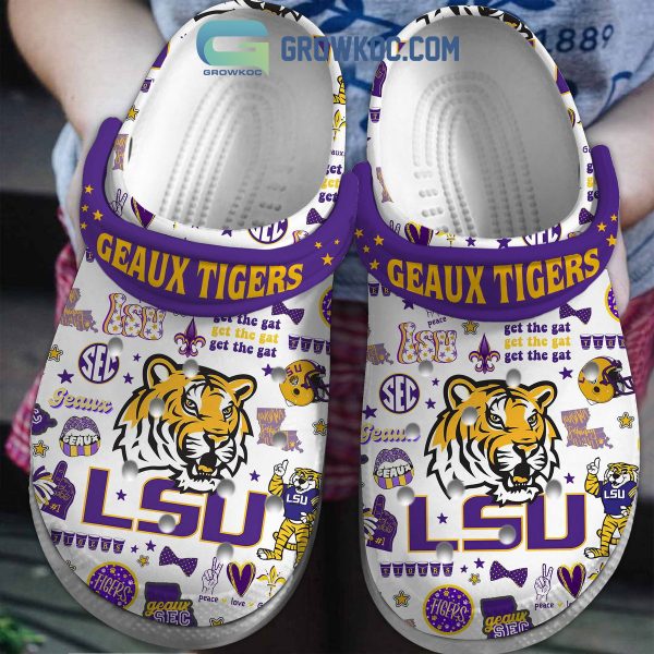 LSU Tigers Geaux Tigers Get The Gat Clogs Crocs