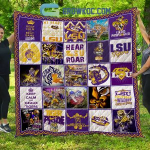 LSU Tigers NCAA Collection Design Fleece Blanket Quilt