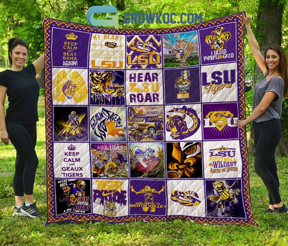 Lsu Tigers Ncaa Collection Design Fleece Blanket Quilt Growkoc