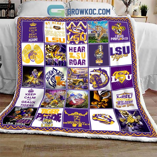 LSU Tigers NCAA Collection Design Fleece Blanket Quilt