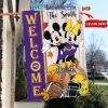 Kentucky Wildcats NCAA Disney Mickey Minnie Welcome Fall Pumpkin Personalized House Garden Flag