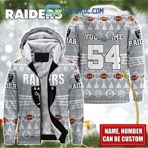 Las Vegas Raiders NFL Christmas Personalized Hoodie Zipper Fleece Jacket