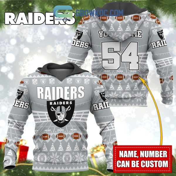Las Vegas Raiders NFL Christmas Personalized Hoodie Zipper Fleece Jacket