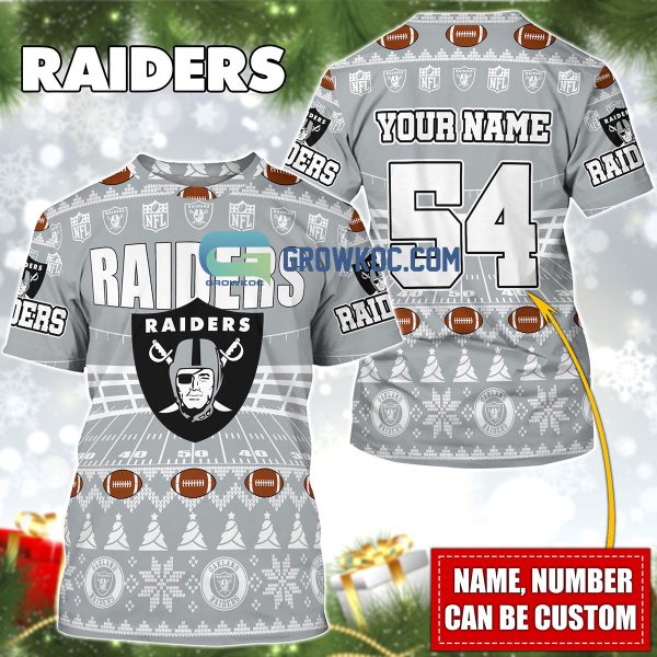 Las Vegas Raiders NFL Christmas Personalized Hoodie Zipper Fleece Jacket