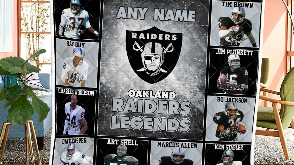 Las Vegas Raiders NFL Legends In History Personalized Fleece Blanket Quilt  - Growkoc