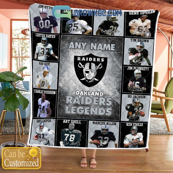 Las Vegas Raiders NFL Legends In History Personalized Fleece Blanket Quilt