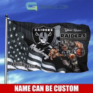 Las Vegas Raiders NFL Mascot Slogan American House Garden Flag