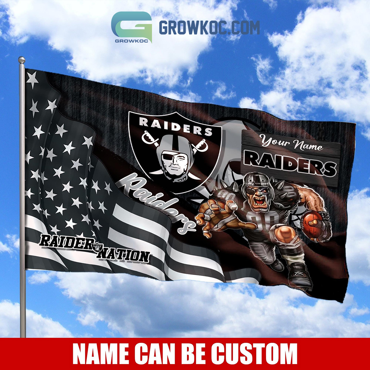 NEW Las Vegas Raiders custom Personalized NFL flag
