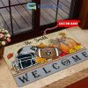 Kansas City Chiefs NFL Welcome Fall Pumpkin Personalized Doormat