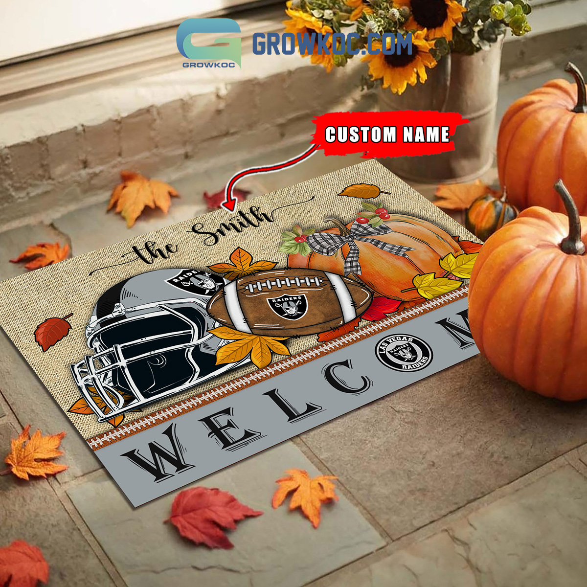 Fan Creations NFL Halloween Distressed Team Logo Pumpkin Sign Oakland Raiders