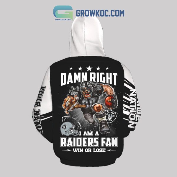 Las Vegas Raiders Nation Damn Right Raiders Fan Personalized Hoodie Leggings Set