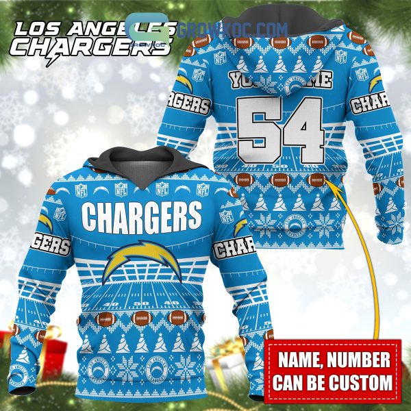 Los Angeles Chargers NFL Christmas Personalized Hoodie Zipper Fleece Jacket