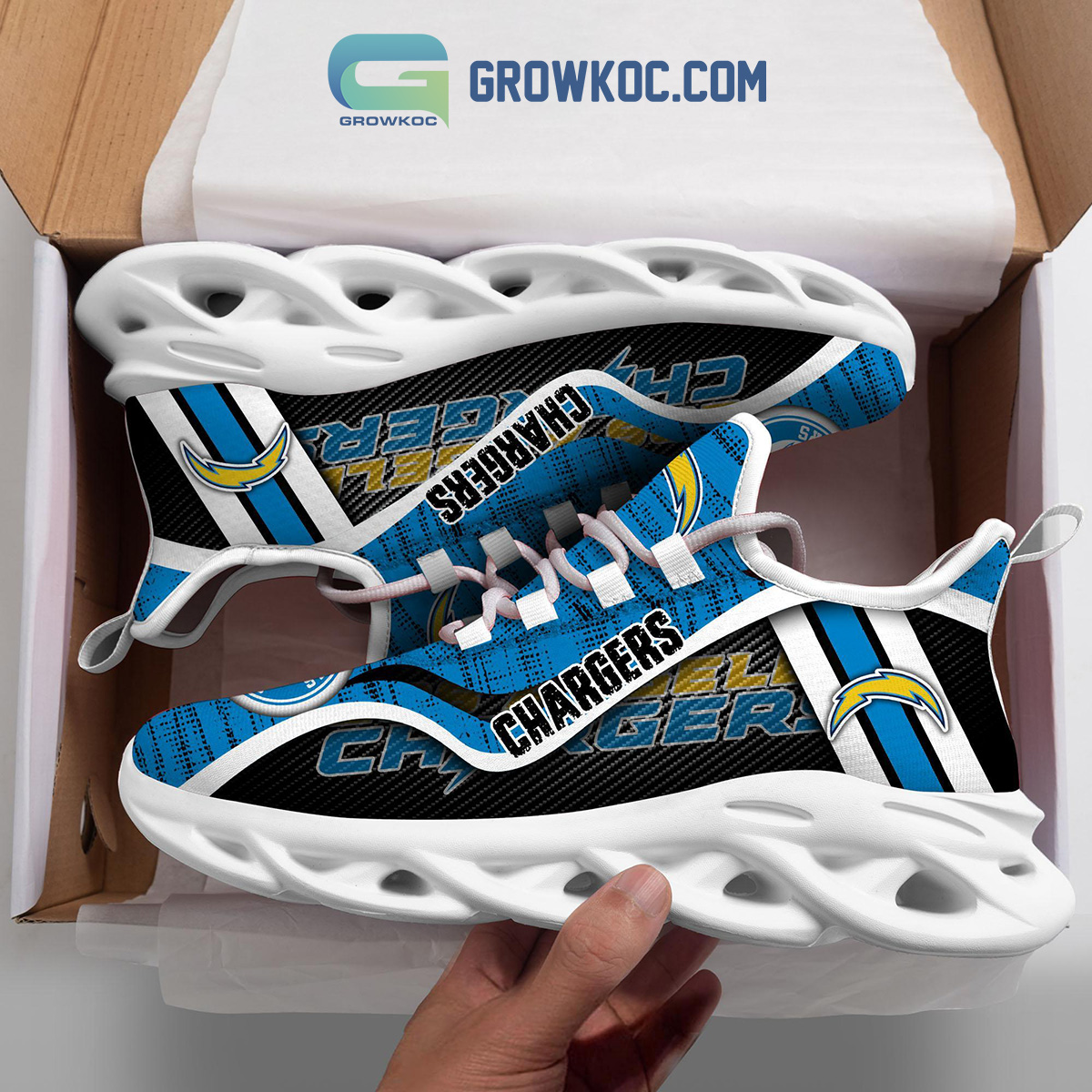 Los Angeles Chargers NFL Blue Color Max Soul Shoes