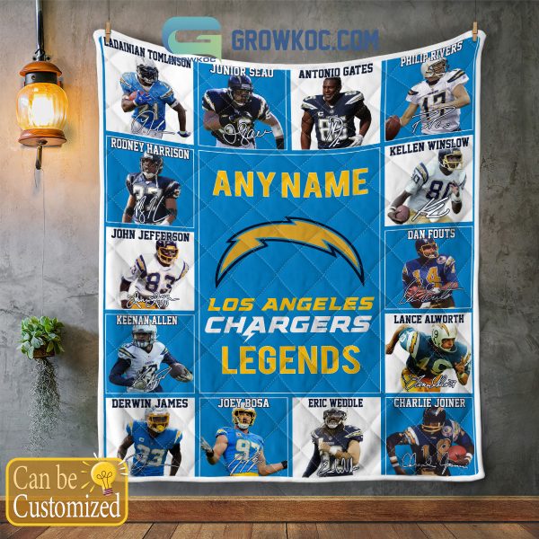 Los Angeles Chargers NFL Legends In History Personalized Fleece Blanket Quilt