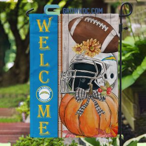 Los Angeles Chargers NFL Welcome Fall Pumpkin Personalized House Garden Flag