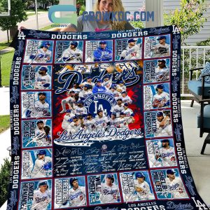 Los Angeles Dodgers Let’s Go Dodgers Fleece Blanket Quilt