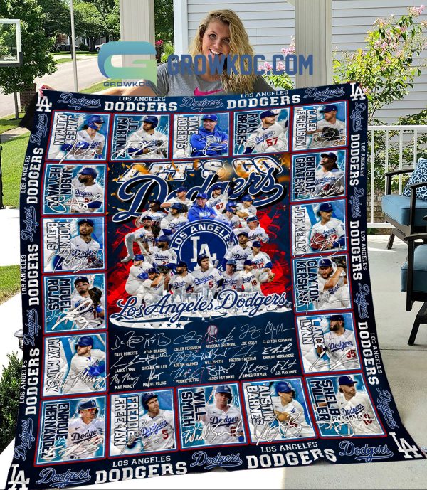 Los Angeles Dodgers Let’s Go Dodgers Fleece Blanket Quilt