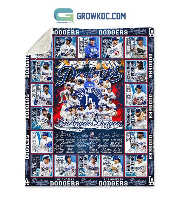 Los Angeles Dodgers Let’s Go Dodgers Fleece Blanket Quilt