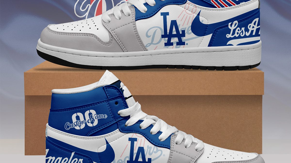 Los Angeles Dodgers MLB Personalized Air Jordan 1 Shoes Growkoc